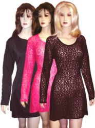 Lace Long Sleeve A-Line Dress